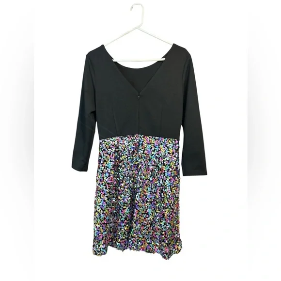 Hutch for ModCloth Black Sequin Mini Dress | Sparkly Party Dress | Size 8 - Picture 3 of 5